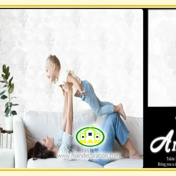 کاغذ دیواری آنجل مدرن طوسی کد:9939
