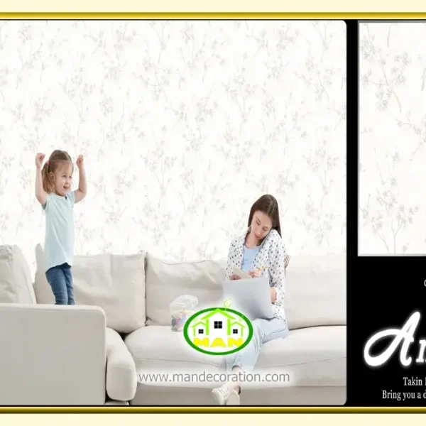 کاغذ دیواری آنجل گلدار صورتی کد:9971